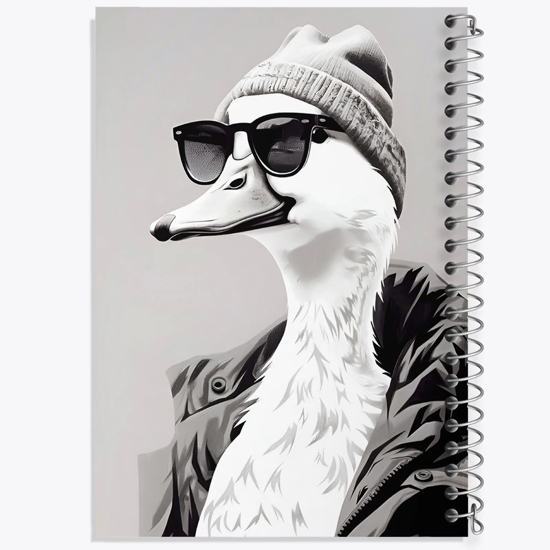 دفتر ژورنال نویسی 50 برگ خندالو مدل نقطه ای طرح اردک بامزه کد F4829