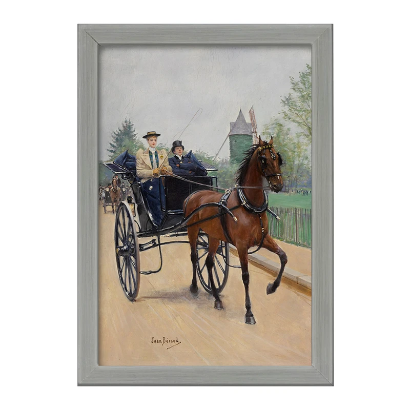 تابلو خندالو طرح نقاشی کالسکه اثر ژان برو کد F12347