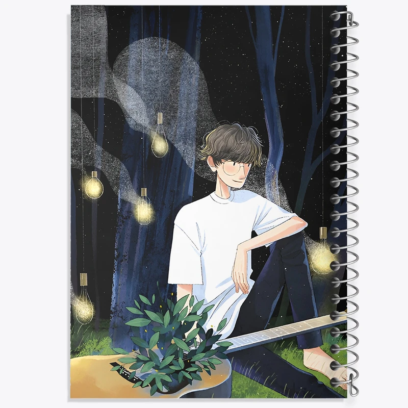 دفتر شطرنجی 50 برگ خندالو طرح پسر نوازنده گیتار کد F9337