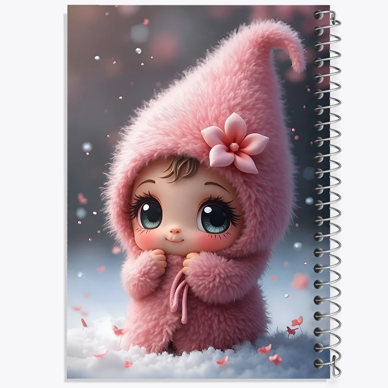 دفتر طراحی 50 برگ خندالو طرح دخترانه کیوت کد F11708