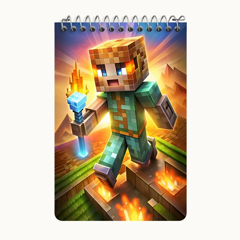دفتر یادداشت 50 برگ خندالو طرح ماینکرافت (Minecraft) کد F12059