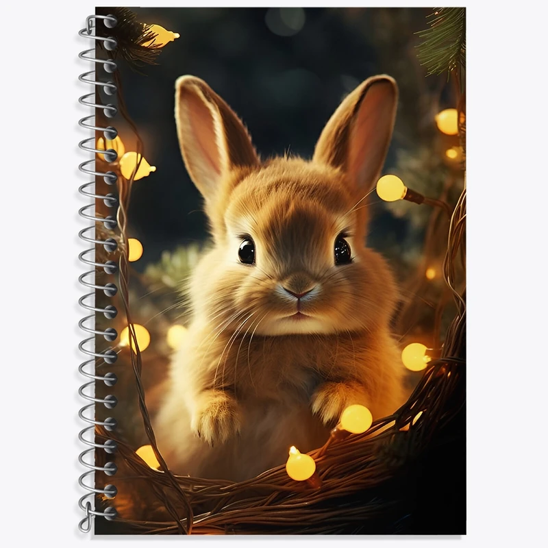 دفتر زبان 50 برگ خندالو مدل سه خط طرح خرگوش کیوت کد F4925