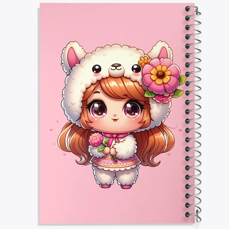 دفتر ژورنال نویسی 50 برگ خندالو مدل نقطه ای طرح دختر کیوت کد F3619