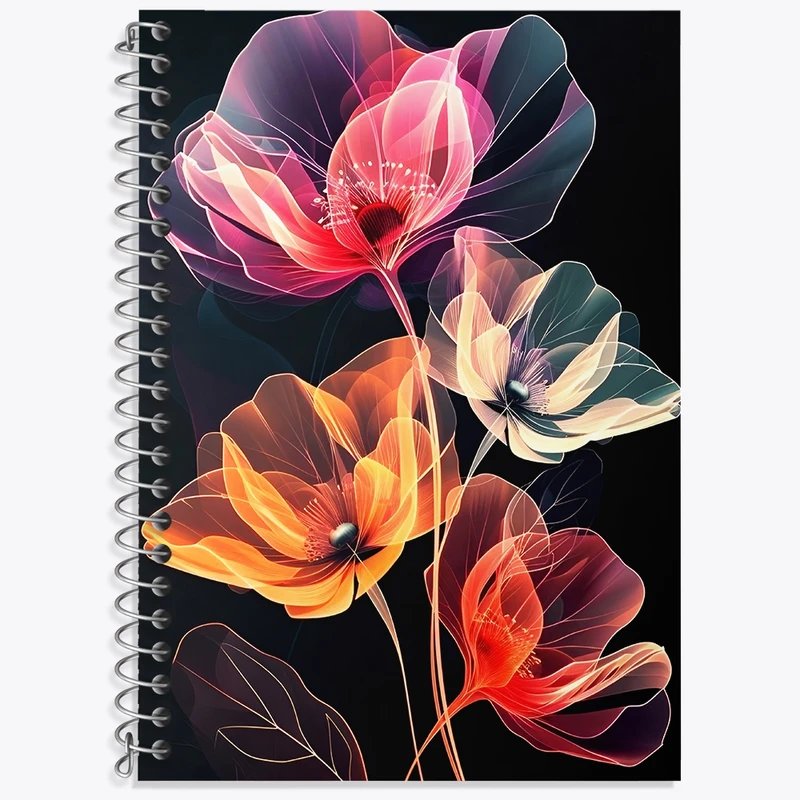 دفتر زبان 50 برگ خندالو مدل سه خط طرح گل کد N7902