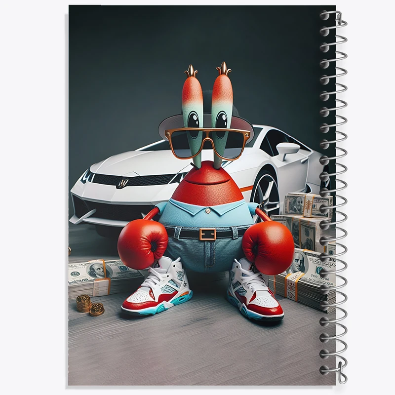 دفتر نقاشی 50 برگ خندالو طرح خرچنگ باب اسفنجی کد F4399