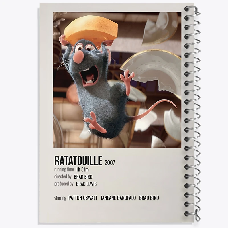 دفتر ژورنال نویسی 50 برگ خندالو مدل نقطه ای طرح موش سرآشپز (Ratatouille) کد F13213