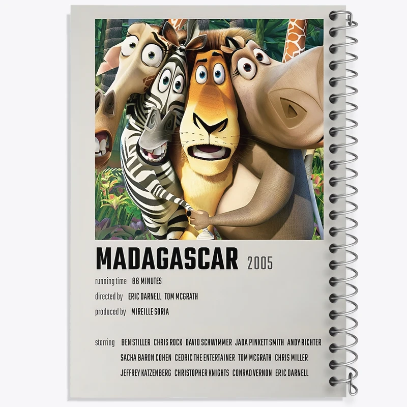 دفتر ژورنال نویسی 50 برگ خندالو مدل نقطه ای طرح ماداگاسکار (Madagascar) کد F13237