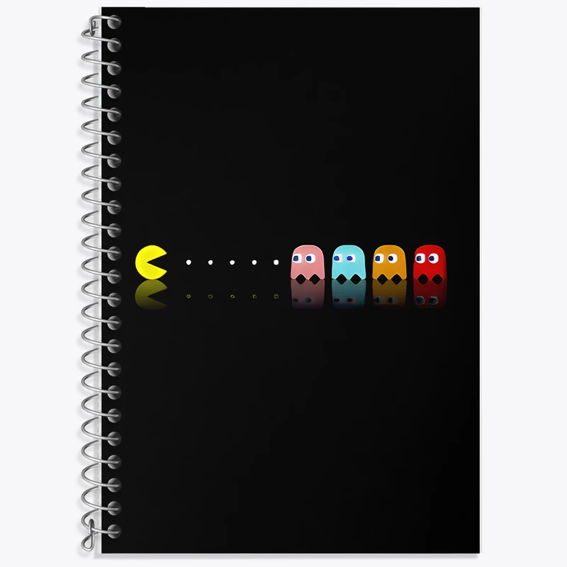 دفتر زبان 50 برگ خندالو مدل دو خط طرح پکمن (PAC-MAN) کد F11817