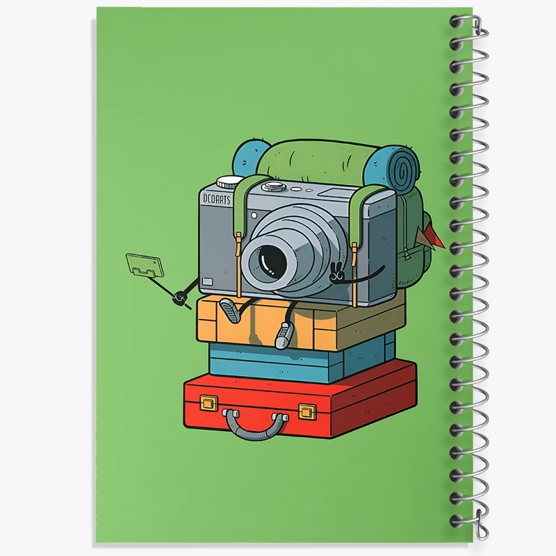 دفتر شطرنجی 50 برگ خندالو طرح دوربین عکاسی و سفر کد F10629