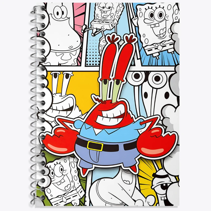 دفتر زبان دوخط 50 برگ خندالو طرح آقای خرچنگ کد N9485