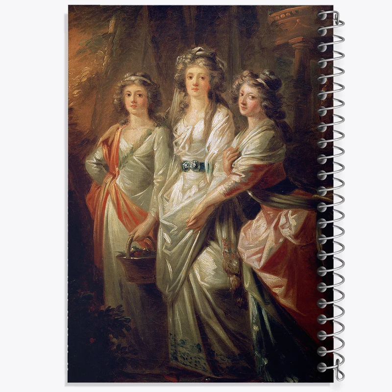 دفتر نقاشی 50 برگ خندالو طرح نقاشی کنتس ها الیزابت کریستین و ماری اثر هاینریش فردریش فوگر کد F12271