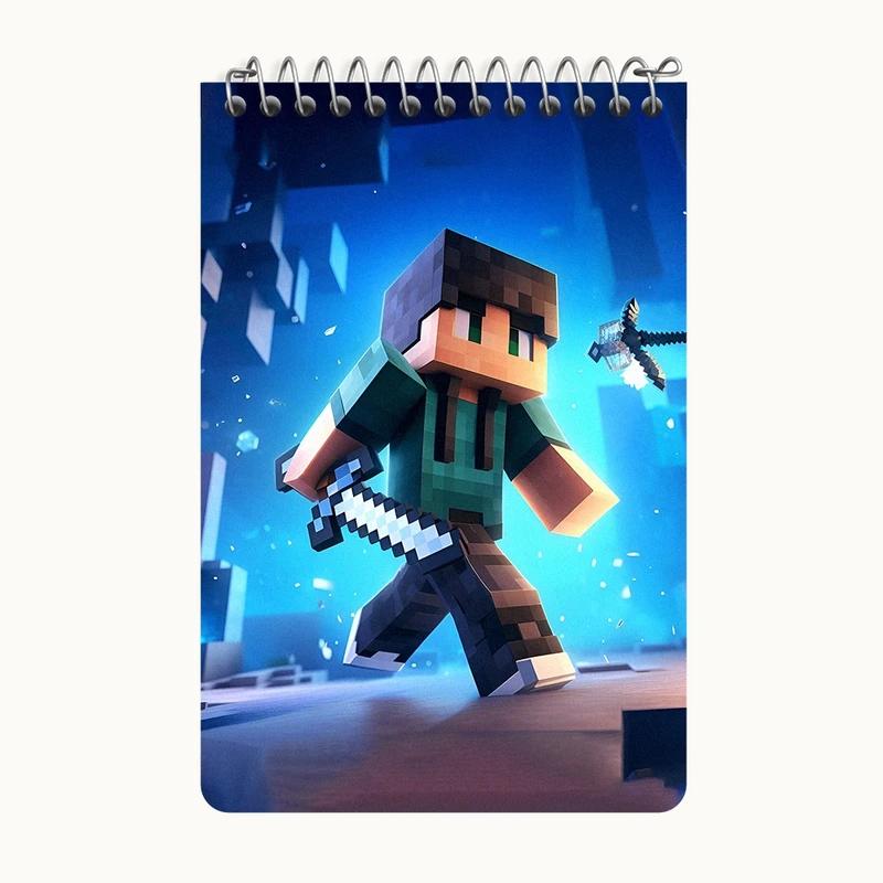 دفتر یادداشت 50 برگ خندالو طرح ماینکرافت (Minecraft) کد F3543