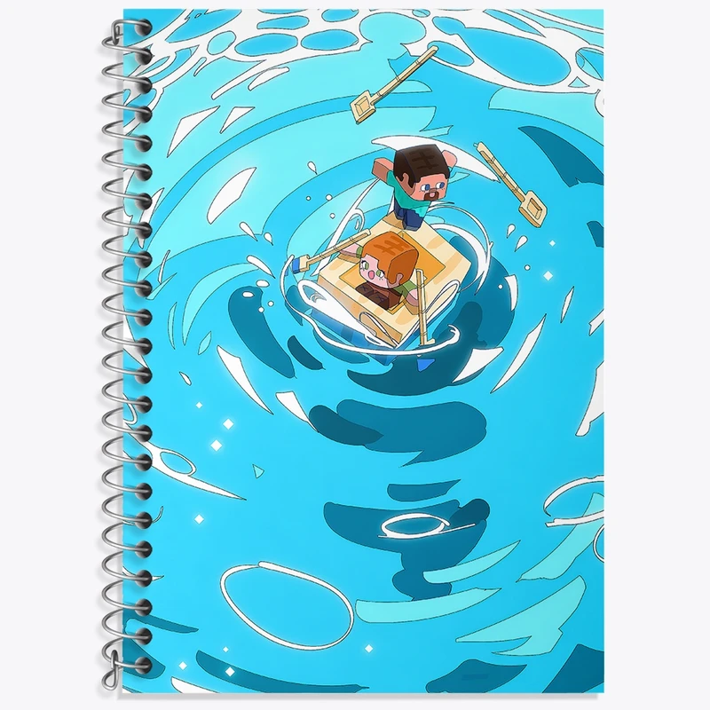 دفتر زبان 50 برگ خندالو مدل سه خط طرح بازی ماینکرافت (Minecraft) کد N8683