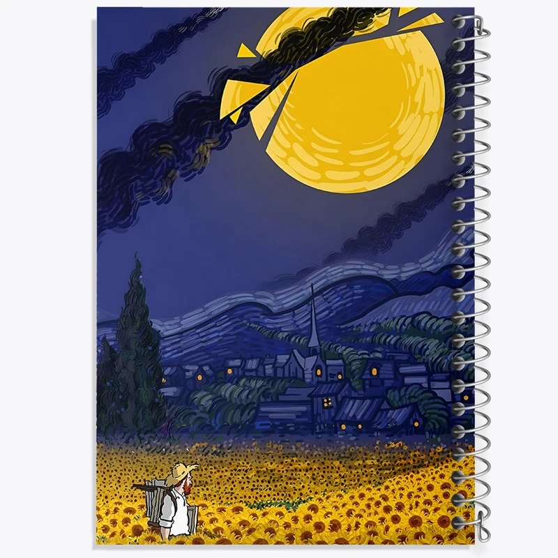 دفتر شطرنجی 50 برگ خندالو طرح ونسان ونگوگ کد F3927