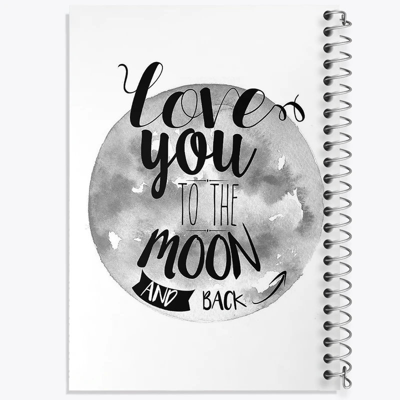 دفتر ژورنال نویسی 50 برگ خندالو مدل نقطه ای طرح Love You To The Moon کد F11537