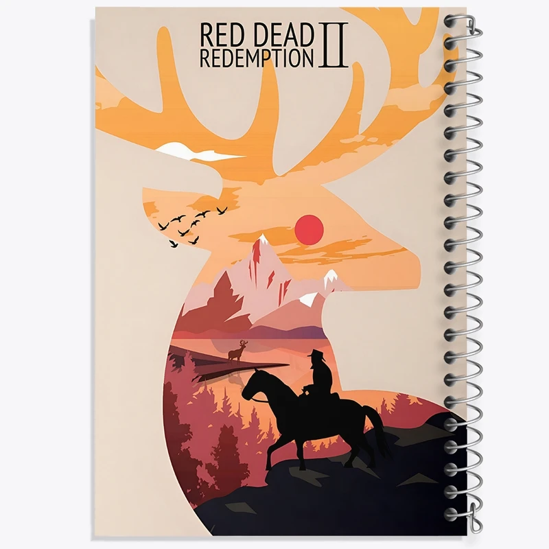 دفتر ژورنال نویسی 50 برگ خندالو مدل نقطه ای طرح رد دد (Red Dead) کد F13602