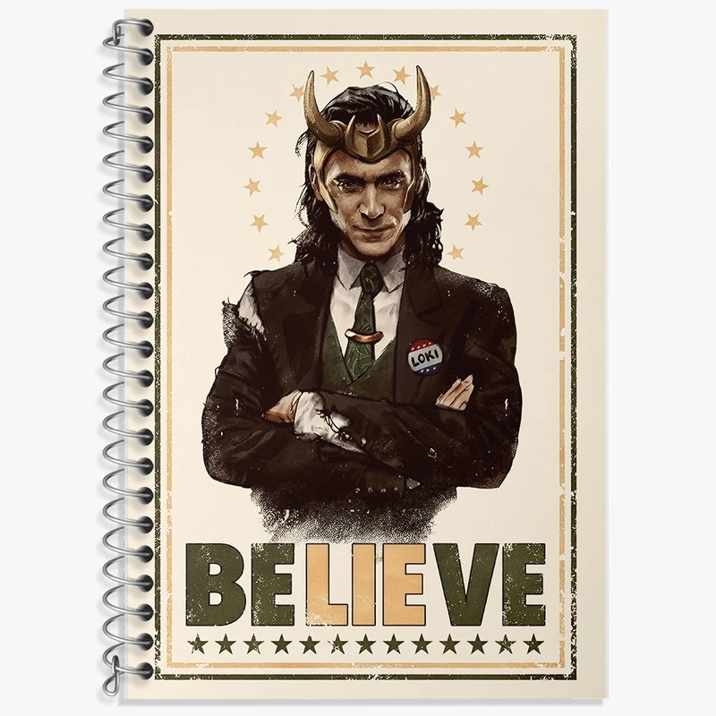 دفتر زبان 50 برگ خندالو مدل سه خط طرح لوکی مارول (Marvel) کد F13579