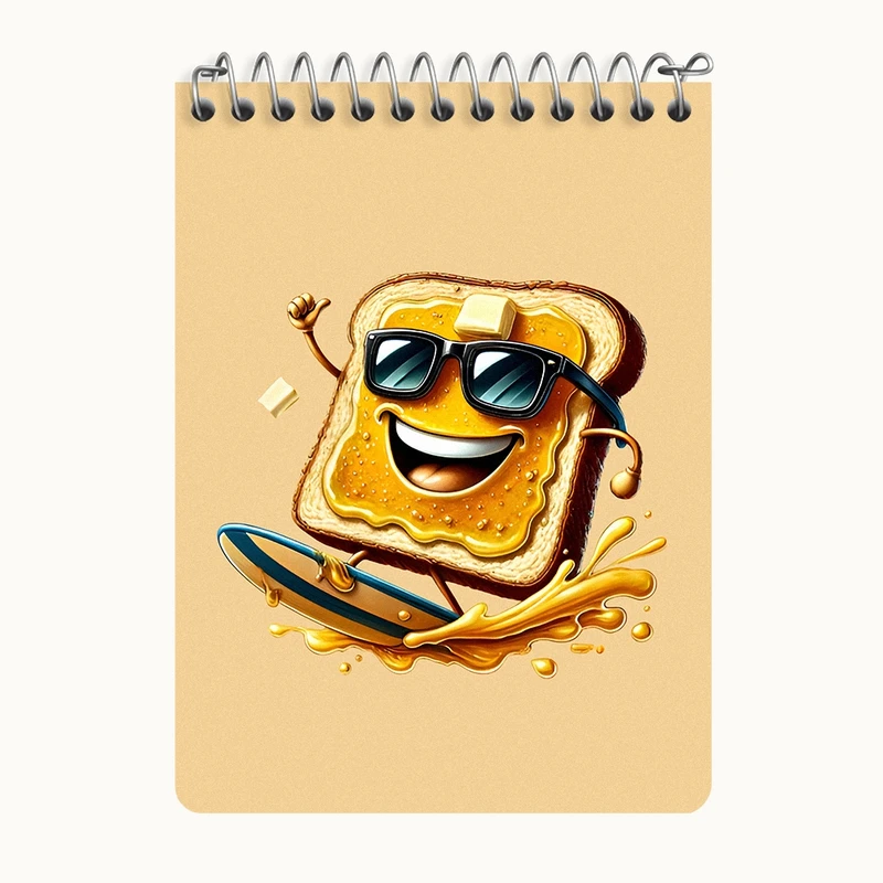 دفتر یادداشت 50 برگ خندالو طرح نان تست کیوت کد N5941