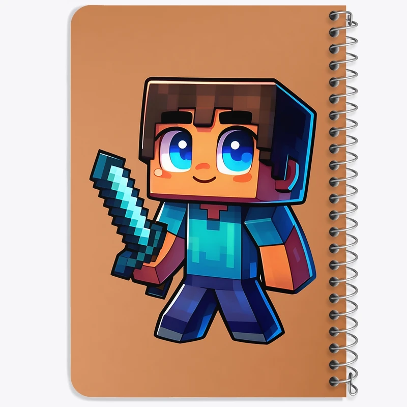 دفتر یادداشت 50 برگ خندالو طرح ماینکرافت (Minecraft) کد F12063