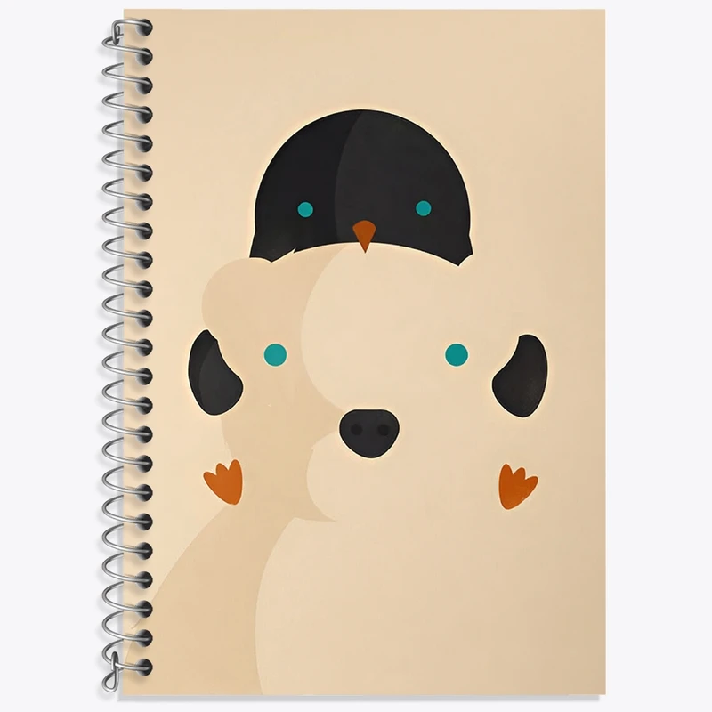 دفتر زبان 50 برگ خندالو مدل سه خط طرح خرس و پنگوئن کد N6317