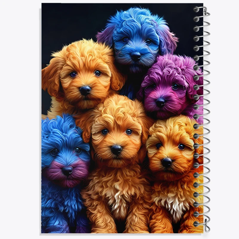 دفتر نقاشی 50 برگ خندالو طرح سگ های رنگی کیوت کد F8979