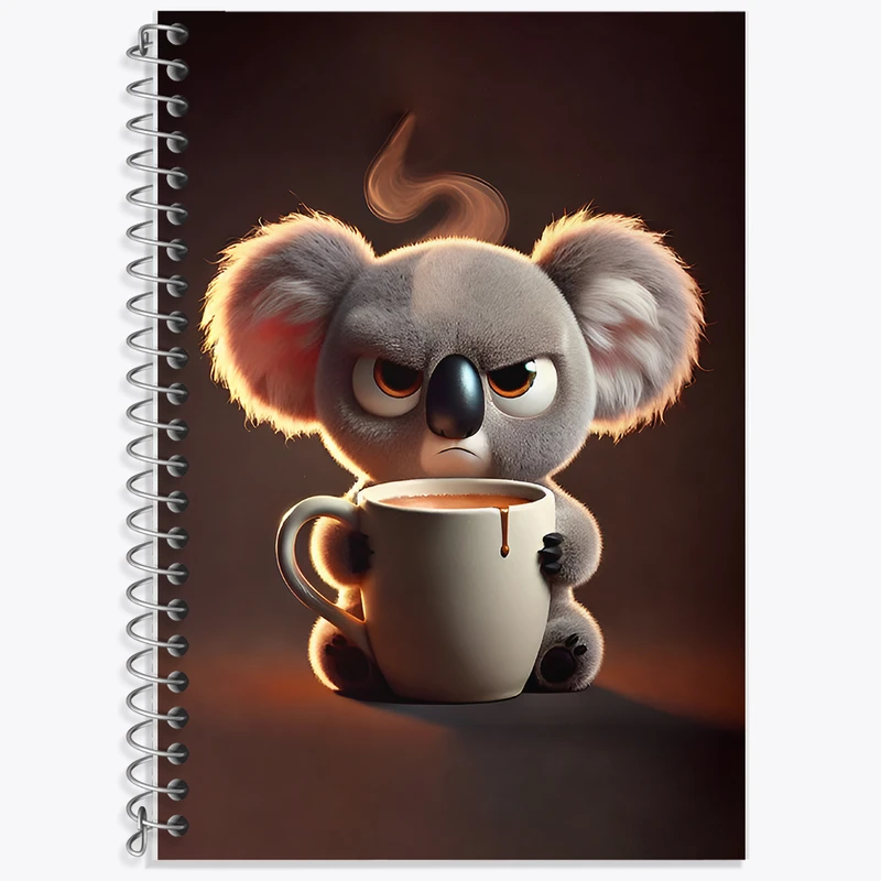 دفتر زبان 50 برگ خندالو مدل دو خط طرح کوآلا عصبانی کد F11830