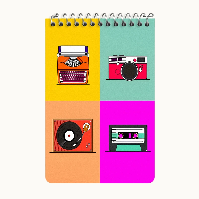 دفتر یادداشت 50 برگ خندالو طرح موسیقی و عکاسی کد F9710