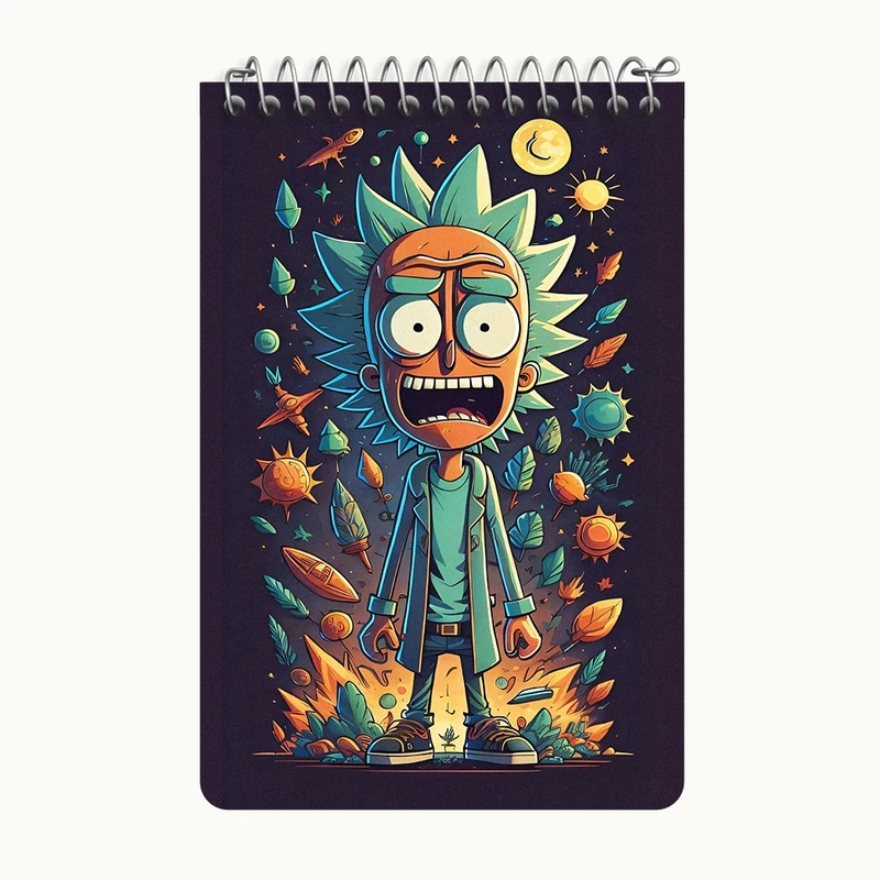 دفتر یادداشت 50 برگ خندالو طرح ریک و مورتی (Rick and Morty) کد F4007