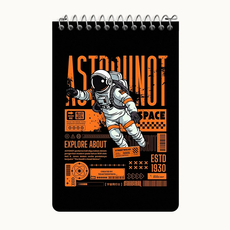 دفتر یادداشت 50 برگ خندالو طرح فضانورد کد F11058