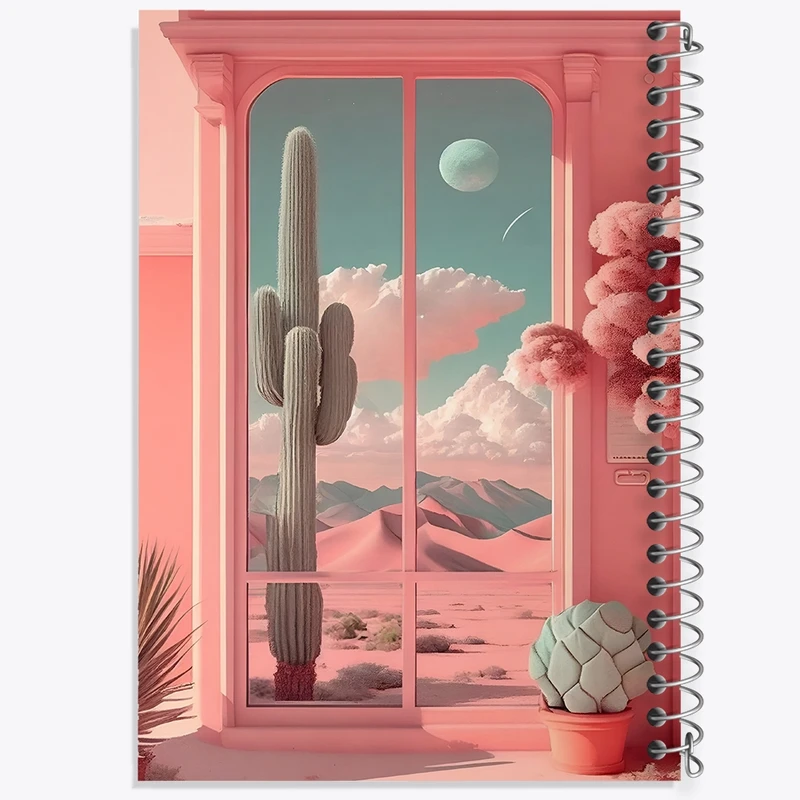 دفتر شطرنجی 50 برگ خندالو طرح کاکتوس و طبیعت کد F3838