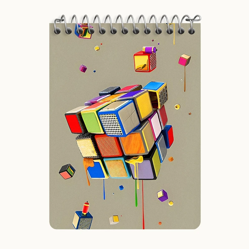 دفتر یادداشت 50 برگ خندالو طرح مکعب روبیک کد N6961
