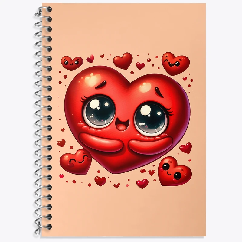 دفتر لغت 50 برگ خندالو طرح قلب کیوت کد N6683