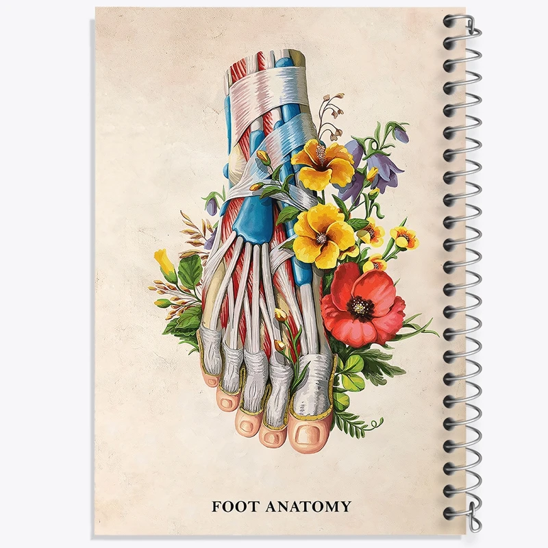 دفتر شطرنجی 50 برگ خندالو طرح آناتومی پا (Foot Anatomy) کد F14013