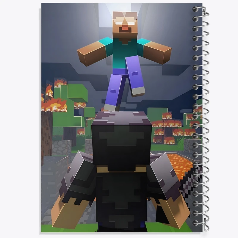 دفتر شطرنجی 50 برگ خندالو طرح ماینکرافت (Minecraft) کد F3518