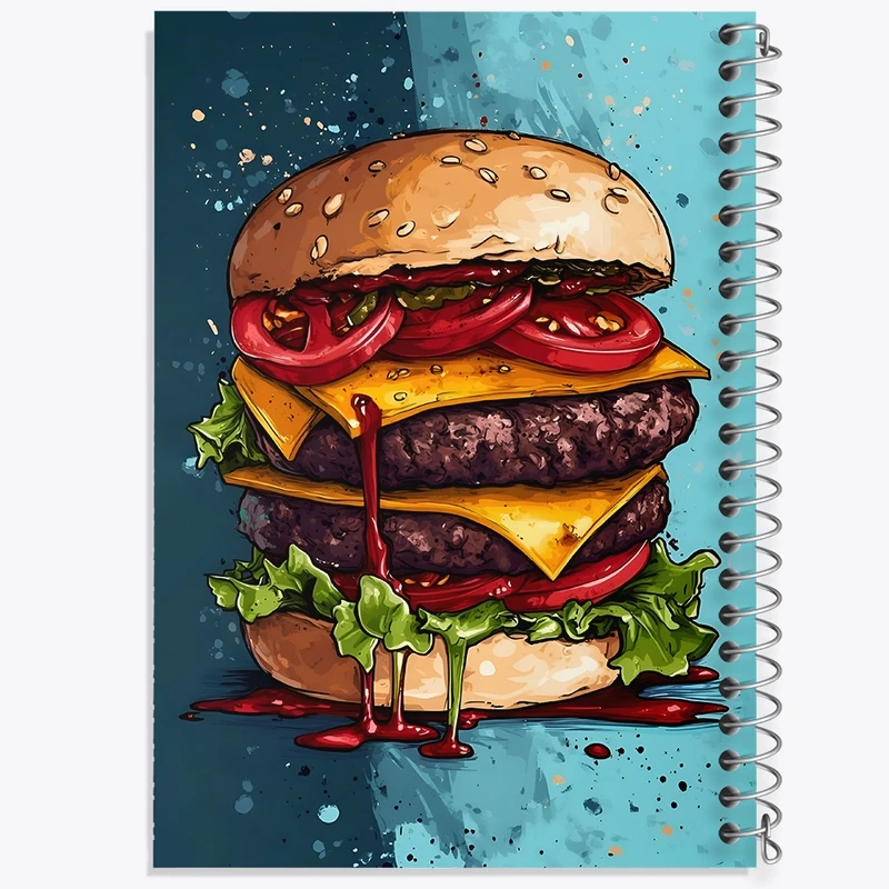 دفتر طراحی 50 برگ خندالو طرح همبرگر کد F10572