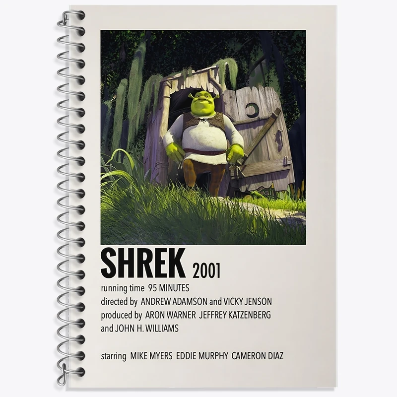 دفتر زبان 50 برگ خندالو مدل سه خط طرح شرک (Shrek) کد F13220
