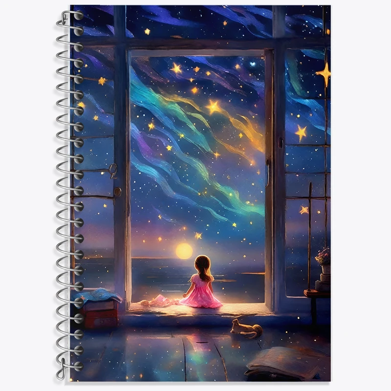 دفتر زبان 50 برگ خندالو مدل دو خط طرح دخترانه کد F11070