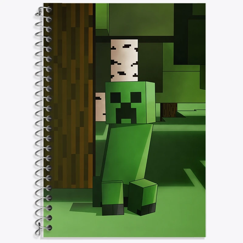 دفتر زبان 50 برگ خندالو مدل سه خط طرح ماینکرافت (Minecraft) کد F14098