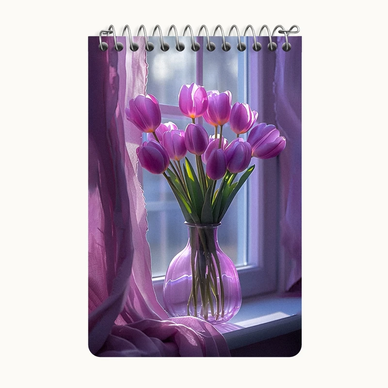 دفتر یادداشت 50 برگ خندالو طرح گلدان گل کد F12686