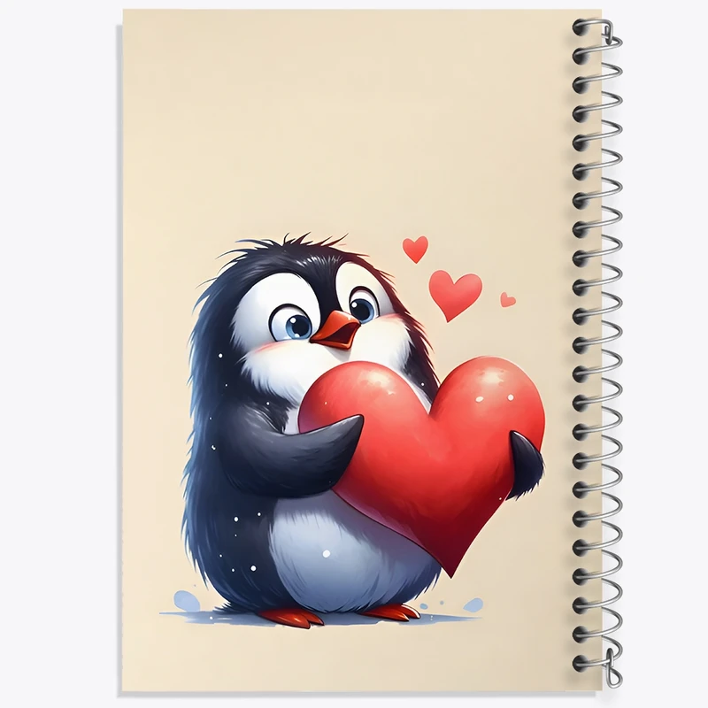 دفتر طراحی 50 برگ خندالو طرح پنگوئن بامزه کد N7055