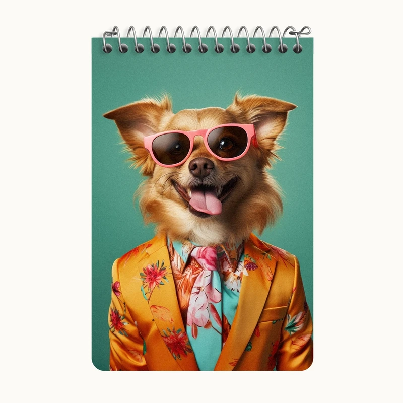 دفتر یادداشت 50 برگ خندالو طرح سگ بامزه کد F3031