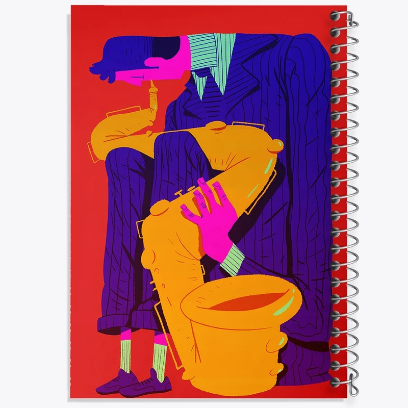 دفتر شطرنجی 50 برگ خندالو طرح نوازنده ترومپت کد F4804