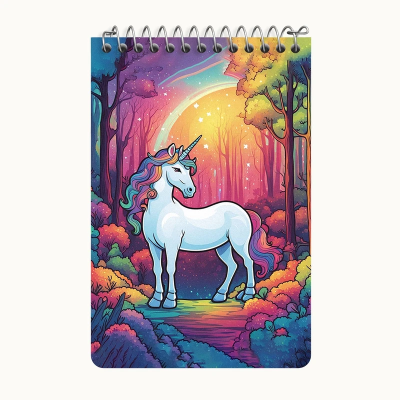 دفتر یادداشت 50 برگ خندالو طرح اسب تک شاخ کد F2959