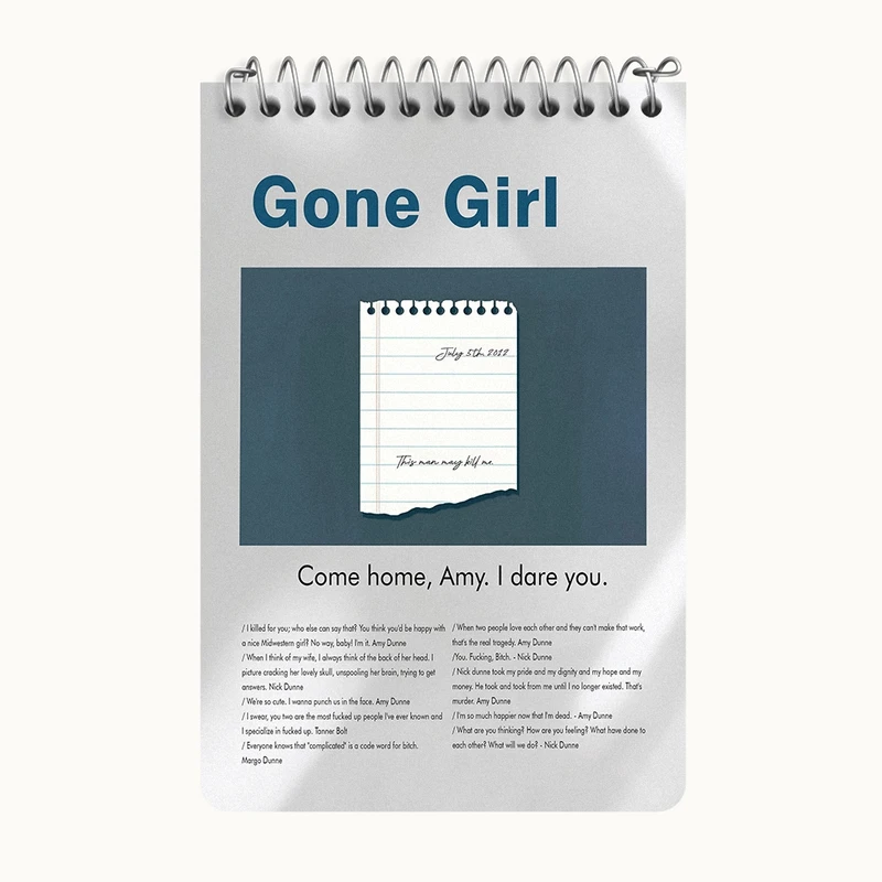 دفتر یادداشت 50 برگ خندالو طرح دختر گمشده (Gone Girl) کد F13828