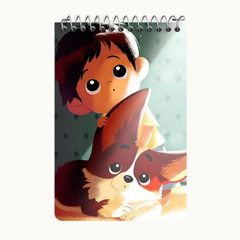 دفتر یادداشت 50 برگ خندالو طرح پسر و روباه کد F10951