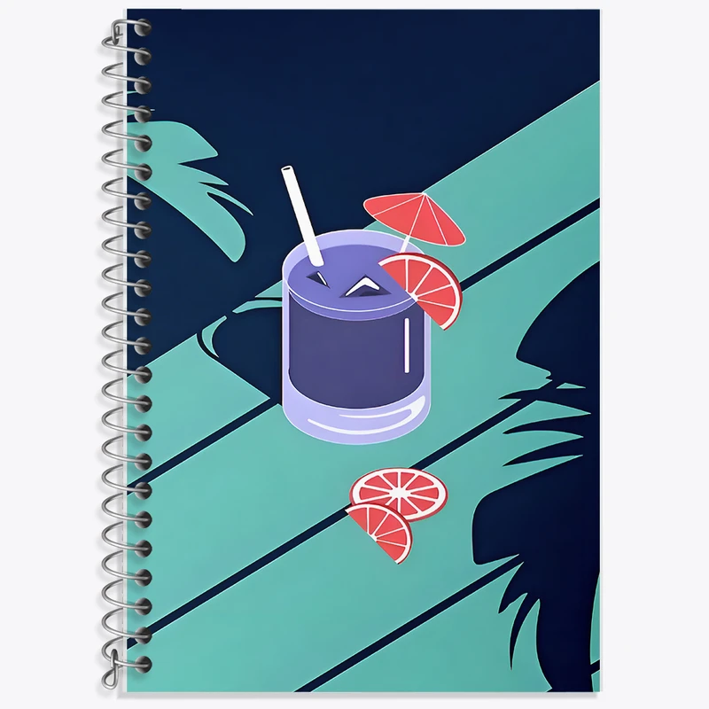 دفتر زبان 50 برگ خندالو مدل دو خط طرح آبمیوه کد F10426