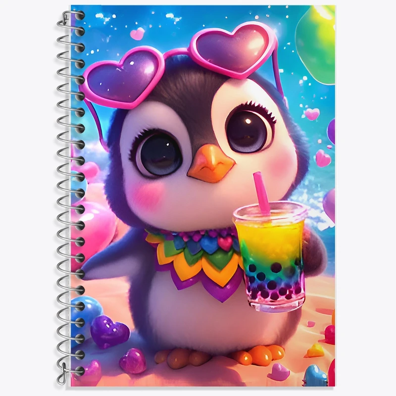 دفتر زبان 50 برگ خندالو مدل سه خط طرح پنگوئن کد F9561