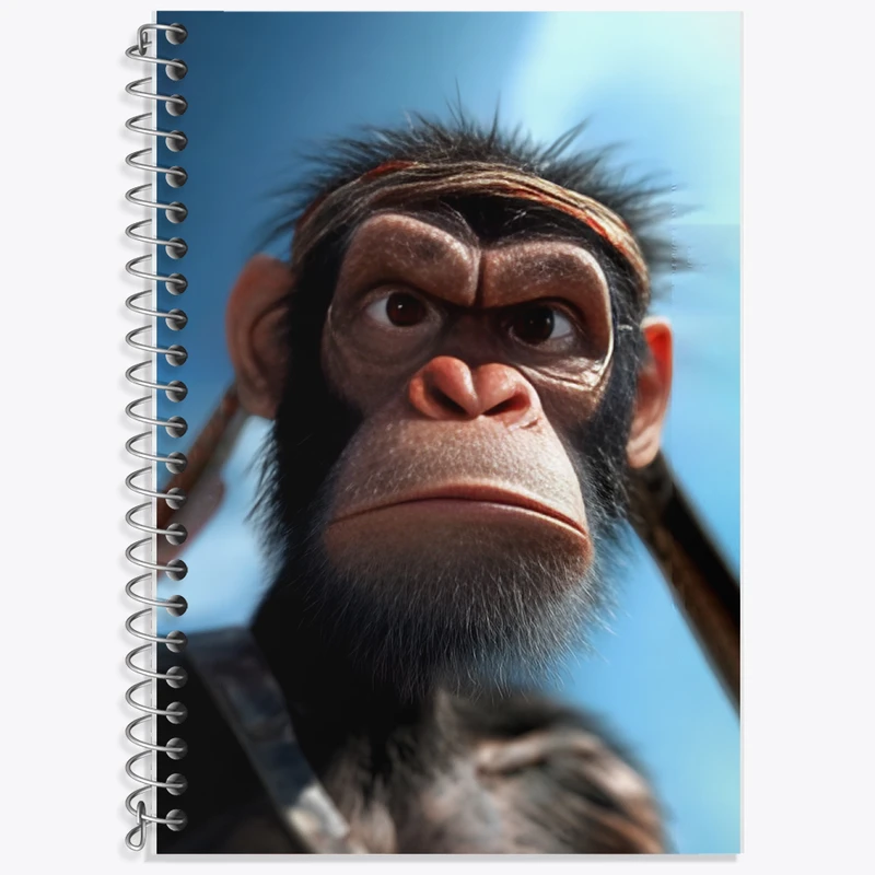 دفتر زبان 50 برگ خندالو مدل دو خط طرح میمون کد F12043