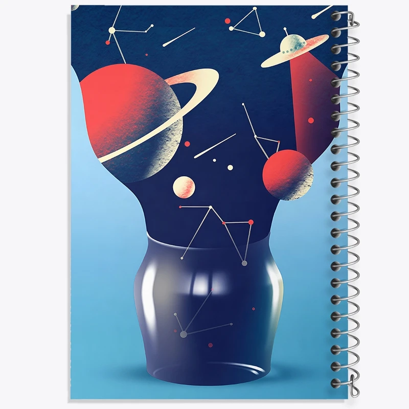 دفتر طراحی 50 برگ خندالو طرح فضایی کد N6144