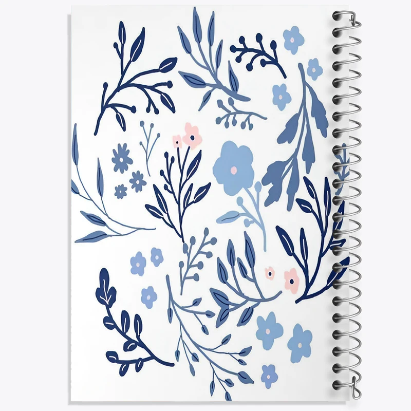 دفتر مشق 50 برگ خندالو طرح گل آبی کد N6879